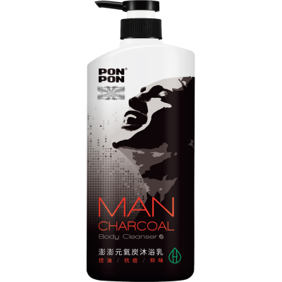 SỮA TẮM THAN HOAT TÍNH CHO NAM, SẠCH SÂU CHÂN LÔNG, THẢI ĐỘC, NGĂN MỤN, GIẢM NÁM -  PON PON MAN CHARCOAL BODY CLEANSER